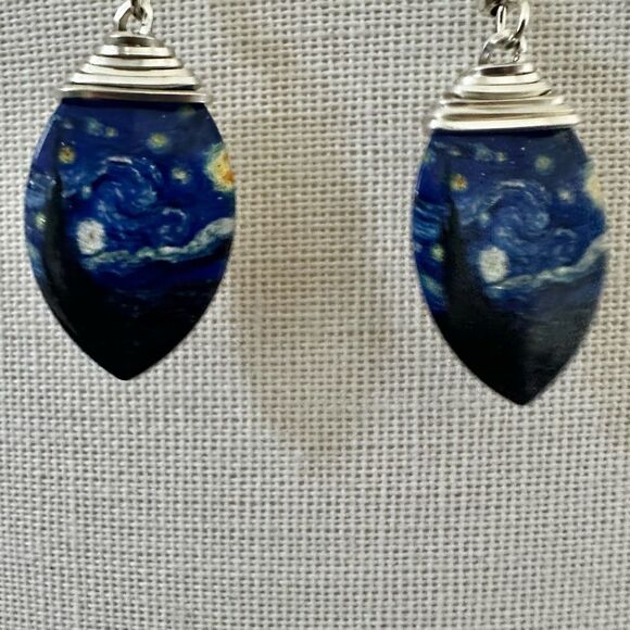 d’ears “Starry Night” Earrings – Vincent Van Gogh Artwork - Picture 2 of 7